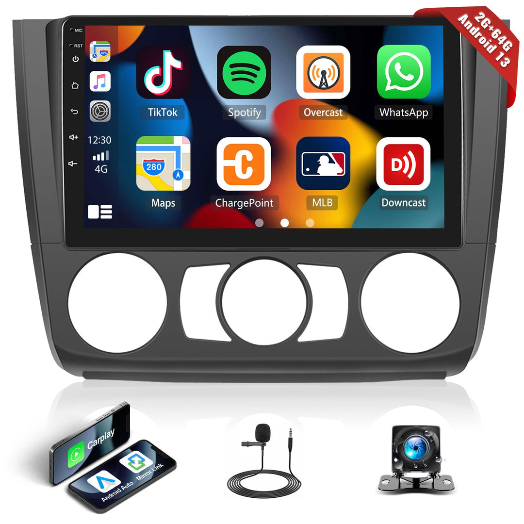 SIXTOP 2G+64G Android 13 Autoradio mit Bluetooth für BMW 1 Series E81 E82 E87 E88 2004-2012 mit Carp