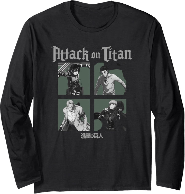 Attack on Titan Season 4 Zeichenquadrate Langarmshirt