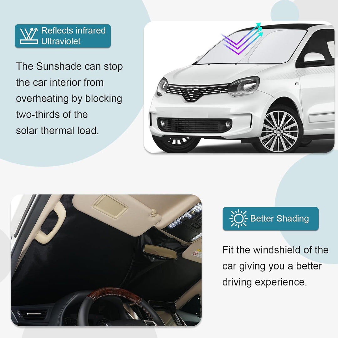 [Upgrade] CDEFG Kompatibel mit Renault Twingo III EV 2014-2023 2024 Sonnenschutz Abdeckungen Frontsc