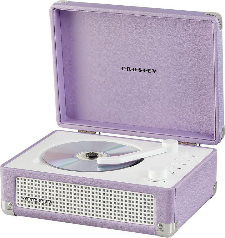 Crosley CR3505A-LN Cruiser Retro tragbarer CD-Player mit Stereo-Bluetooth-Lautsprechern und FM-Radio