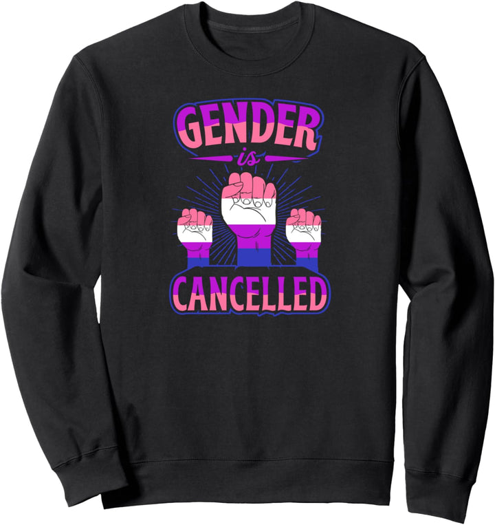 Gender Is Cancelled Lustig Süss Genderfluid Genderqueer Sweatshirt
