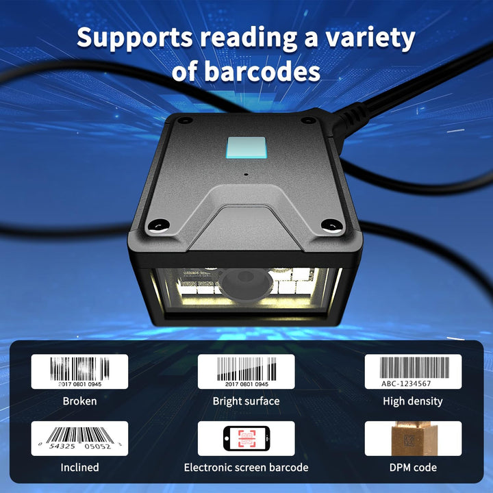 NetumScan RS232 Barcodescanner kabelgebunden für 1D/2D Codes Industrie POS