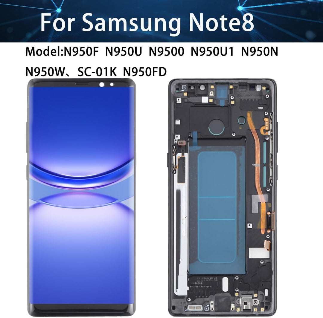 Display Bildschirm für Samsung Note8 N950F OLED Schwarz mit Rahmen Note8 Schwarz-Rahmen OLED, Note8