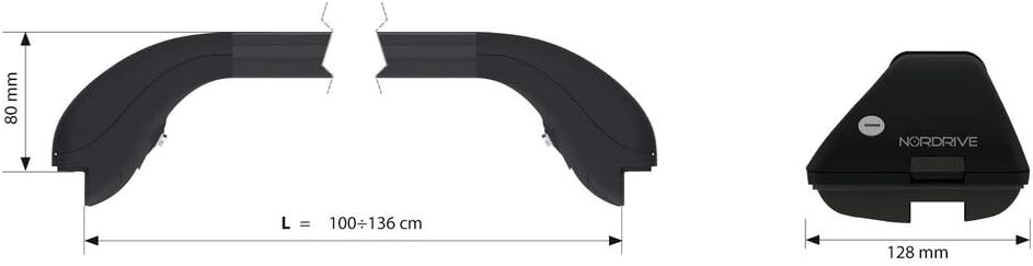 NORDRIVE N15046 Dachträgerstangen aus Aluminium, Yuro