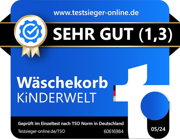 Premium Wäschekorb 50 L mit ergonomischer Form, Soft-Touch-Griffen, luftdurchlässigem Design und dek