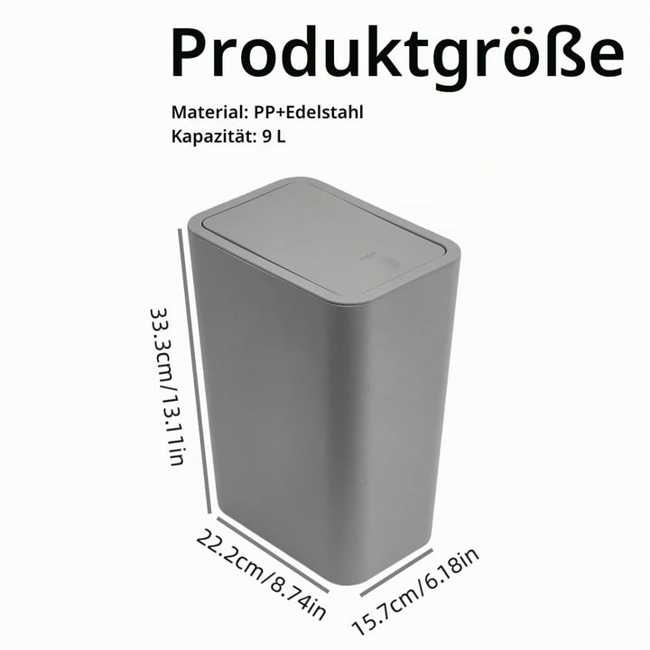 2 Stück Mülleimer Bad,9L Mülleimer Küche,Schmaler Mülleimer Mit Deckel Mülleimer Geruchsdicht Pop-Up