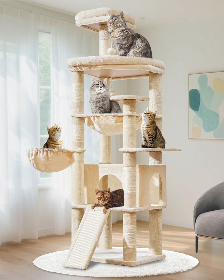 Taoqimiao 183CM Kratzbaum Gross XXL, Katzenbaum Kratzbaum Grosse Katzen Stabil Katzenkratzbaum mit K