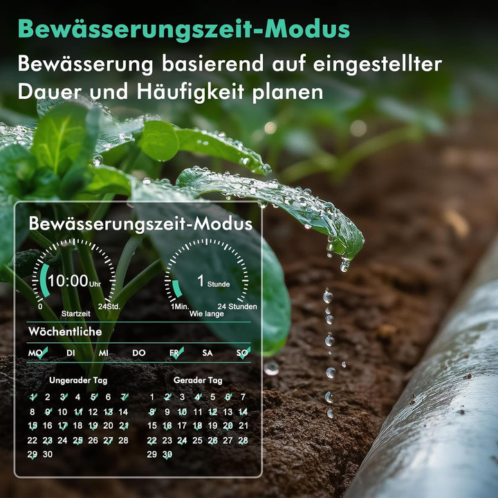 RESTMO Bewässerungscomputer 1 Ausgänge, Bluetooth Bewässerungstimer | App-Steuerung, 3 Modi (auto/ma