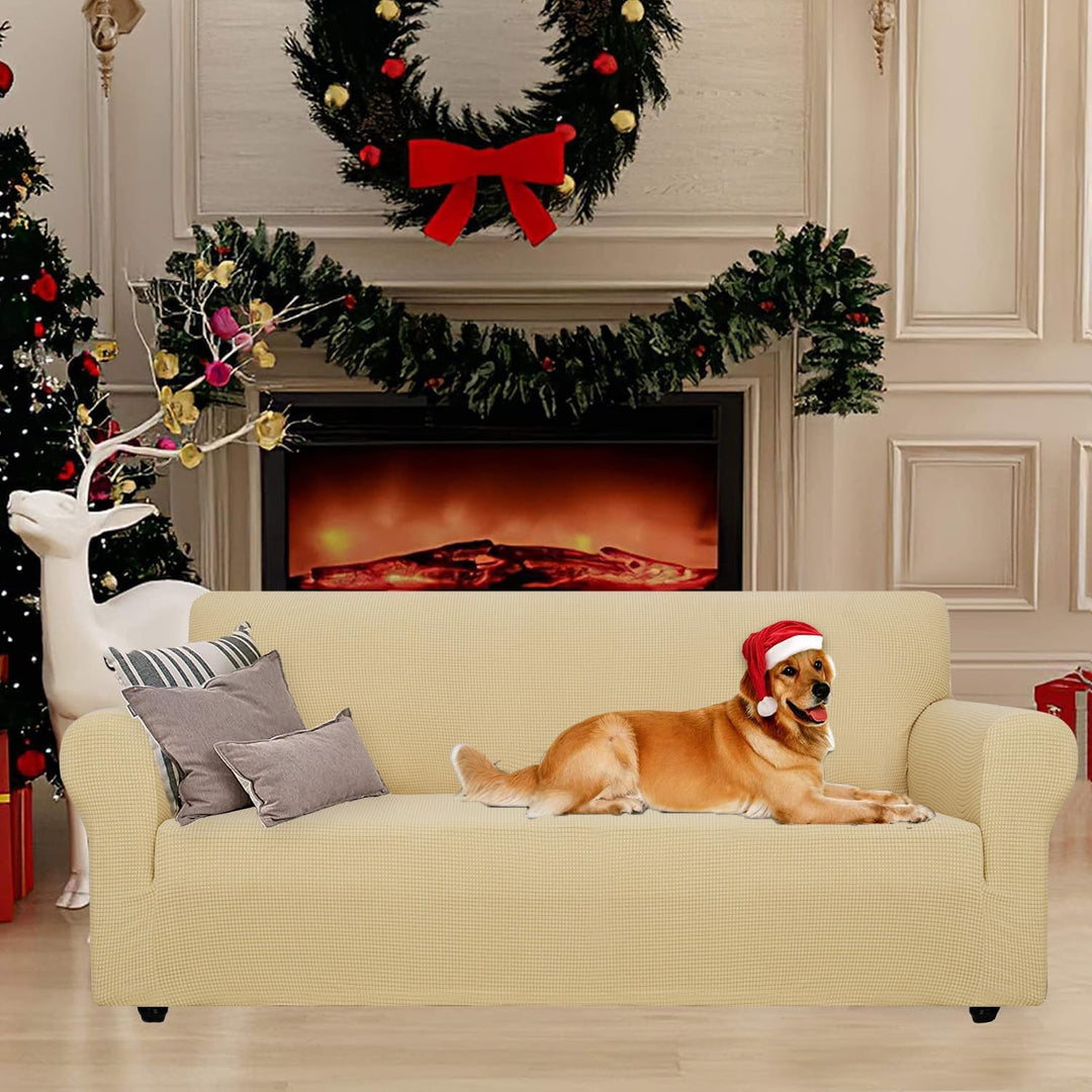 YSTELLAA High Stretch Sofa Überzug 4 Sitzer, Couch Bezug rutschfest, Universal Sofahusse Elastische,