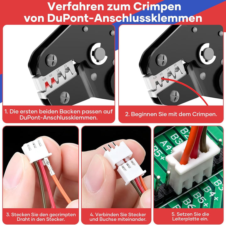 Crimpzange, 0.25–1.5 mm² (AWG23–16) Crimpzangen mit Ratsche