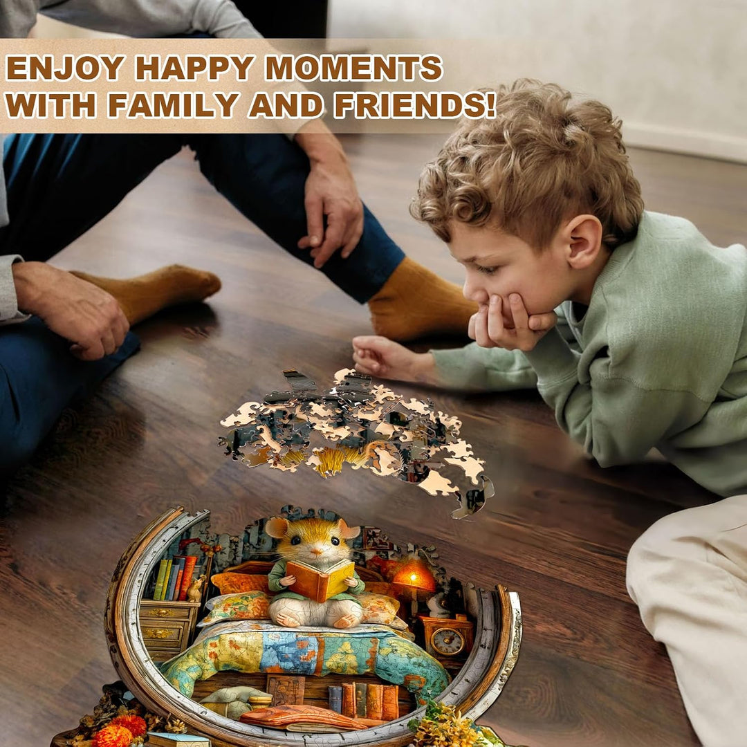 Holzpuzzles für Erwachsene – 34 cm × 32.7 cm Weckermaus Puzzle, Weckermaus