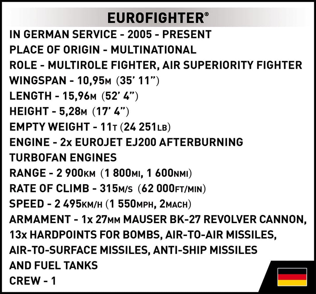 COBI Eurofighter Single, Single