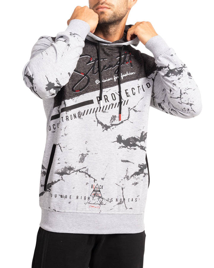 Subliminal Mode Herren-Kapuzen-Sweatshirt, langärmlig, zweifarbig, mit Tasche, lässiger Stil, Basic,