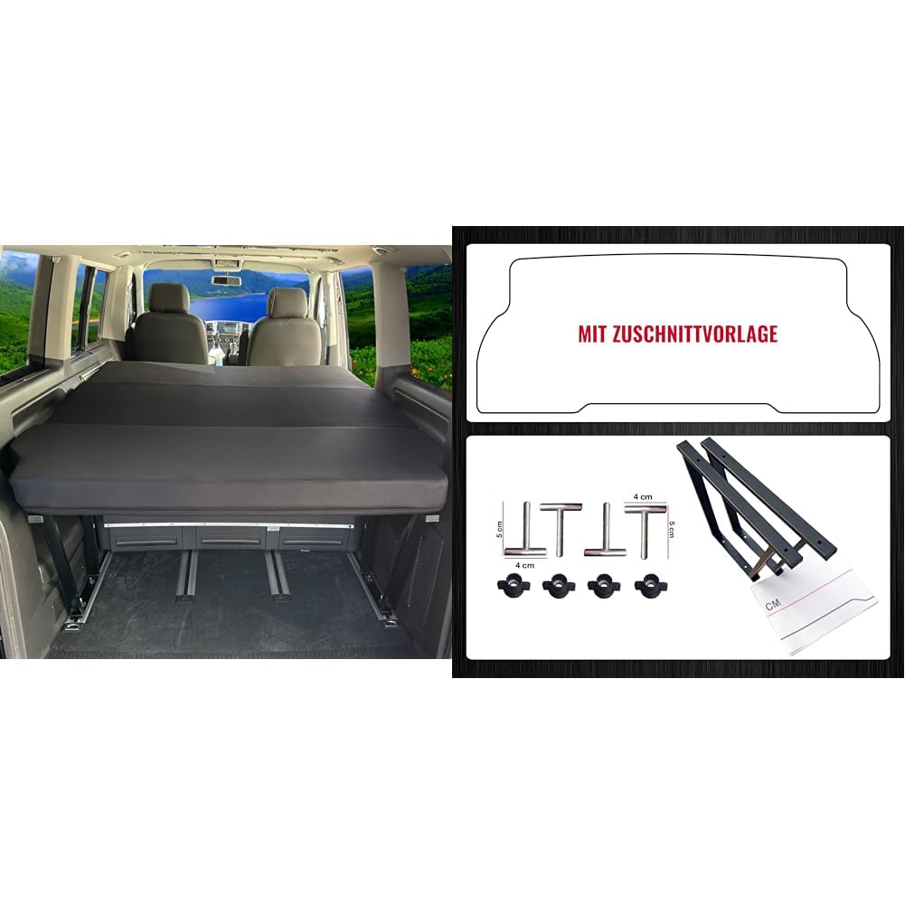 BREMER SITZBEZÜGE Klappmatratze &amp; Pulverbeschichtete Multiflexboard Konsole kompatibel mit VW Multiv