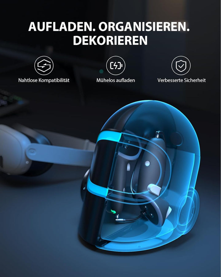 Aubika Wiederaufladbare Controller-Griffabdeckung für Quest 3S, Oculus Quest 3 Griffe Zubehör, mit 2