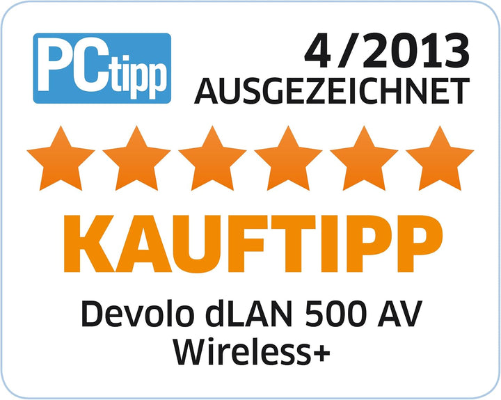 devolo dLAN 500 AV Wireless+ Starter Kit Powerline (Internet über die Steckdose, WLAN, 3x LAN Ports,