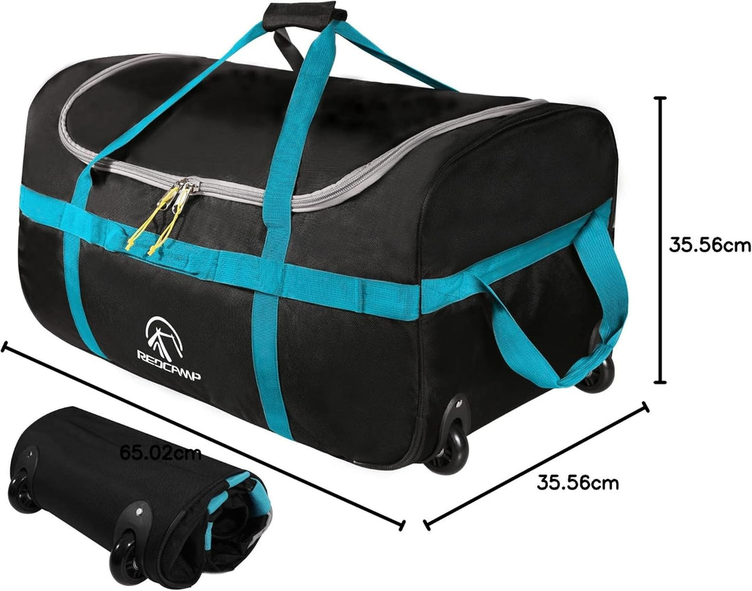 REDCAMP Reisetasche mit Rollen, 85 l, gross, faltbar, Reisetasche mit Rollen 85 L, Schwarz (Klein),