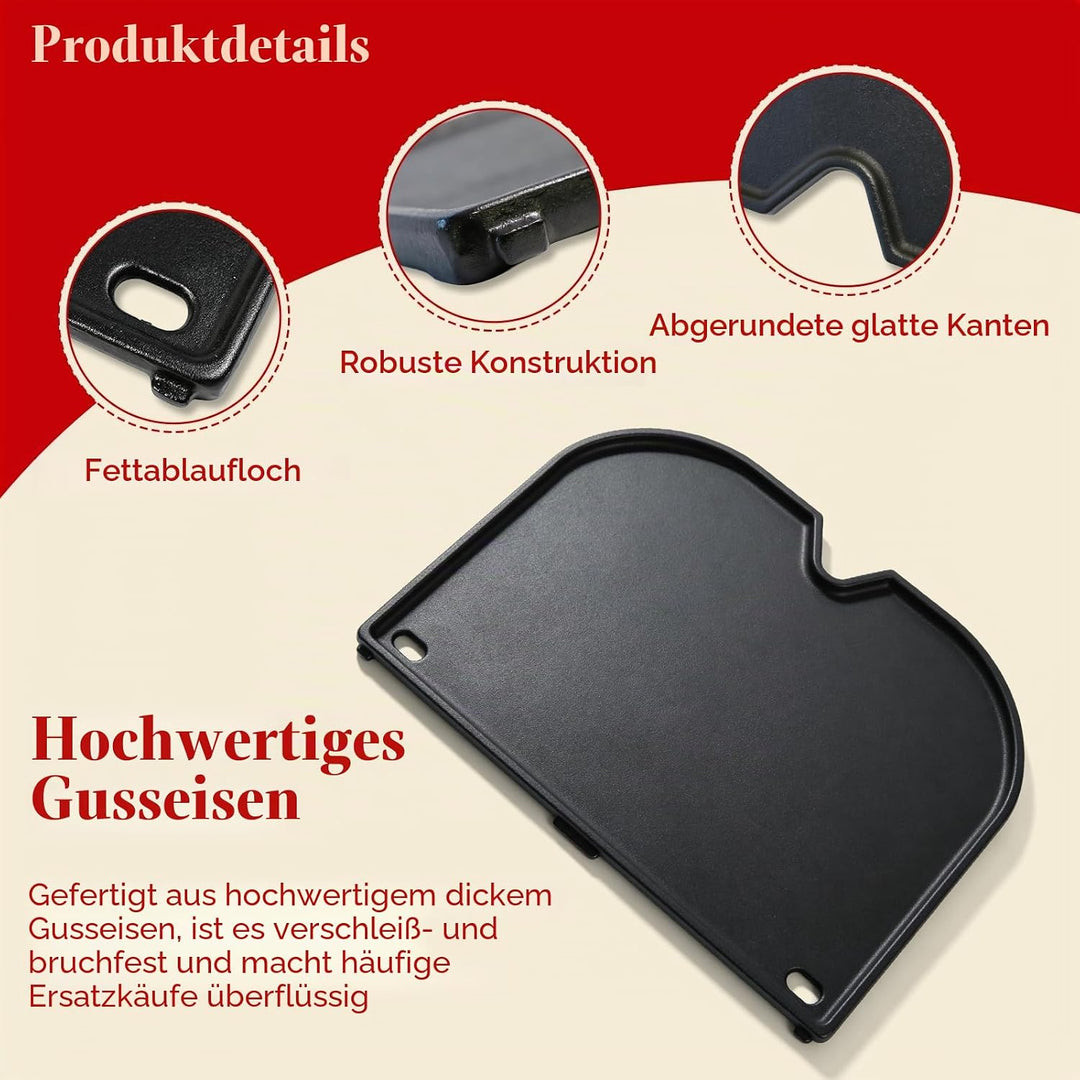 28,5 x 21cm Gusseisen Grillplatte für Weber Lumin Compact Elektrogrill, Hitzebeständiges Elektrogril
