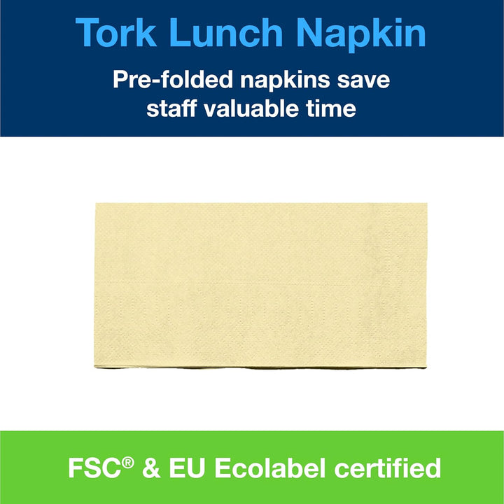 Tork 477427 champagnerfarbene Lunchservietten 1/8 gefaltet / 2-lagige Papierservietten für Snacks &amp;
