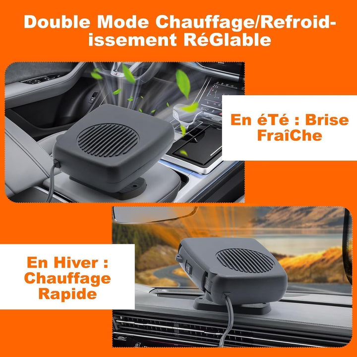 Baceyong 200W 2 in1 Tragbare Auto Heizung Heizung Lüfter Defroster Defogger für Auto LKW Schwarz 12V
