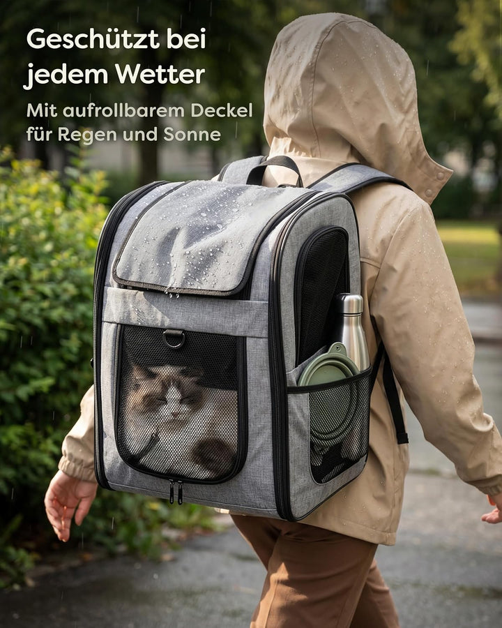 Knupis Katzenrucksack &amp; Hunderucksack bis 7kg - Leicht - Hellgrau, Hellgrau