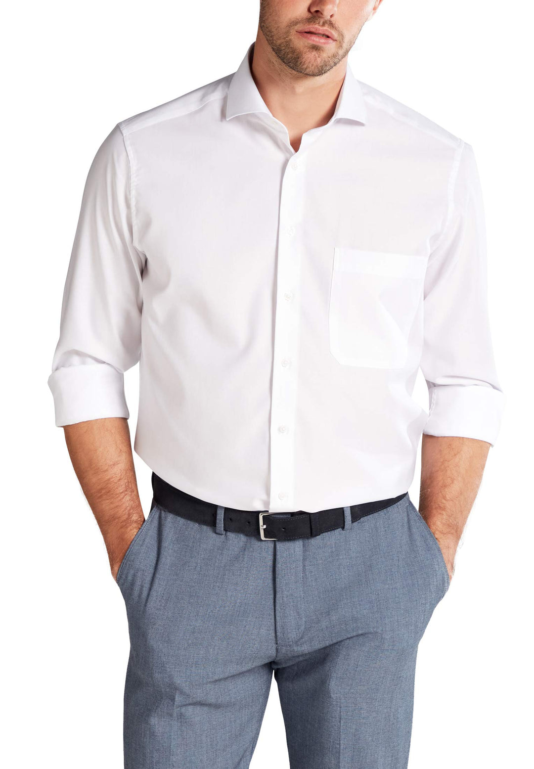 eterna Langarm Hemd Comfort Fit Twill unifarben