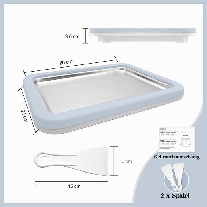 Eisplatte Eis Rolls zum Eis Machen DIY, Ice Cream Machine rolls maker mit 2 Spateln, Gelato Rollmasc