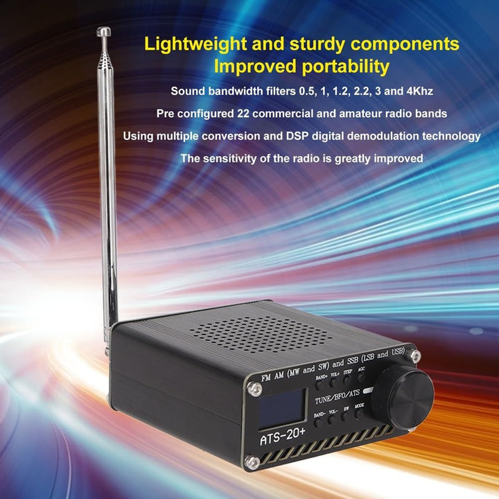 Funkempfänger ATS 20+ – Digitaler Multiband-Empfänger, leicht zu lesen – Professionelles und leichte