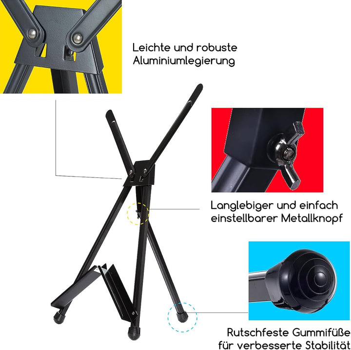 MEEDEN Künstler Display Tischstaffelei: Kleine Aluminium Stativ Staffelei 1 Stück, 1 Stück