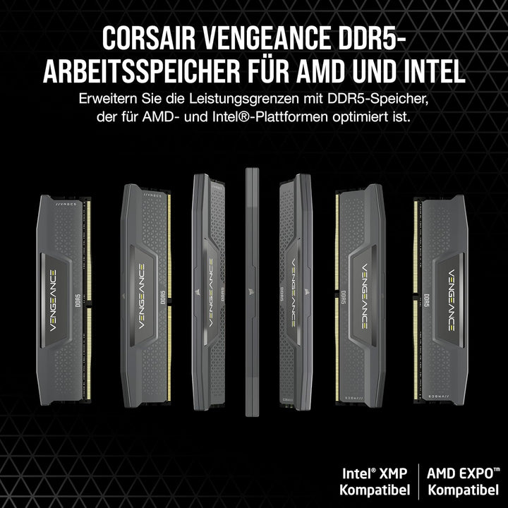 Corsair VENGEANCE DDR5 RAM 64GB (2x32GB) 5600MHz CL40 AMD EXPO iCUE Kompatibel Computer Speicher - G