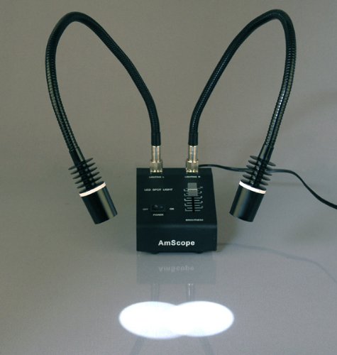 AmScope LED-6W Leistungsstarker 6 Watt LED Dual Swoseneck Lights Illuminator