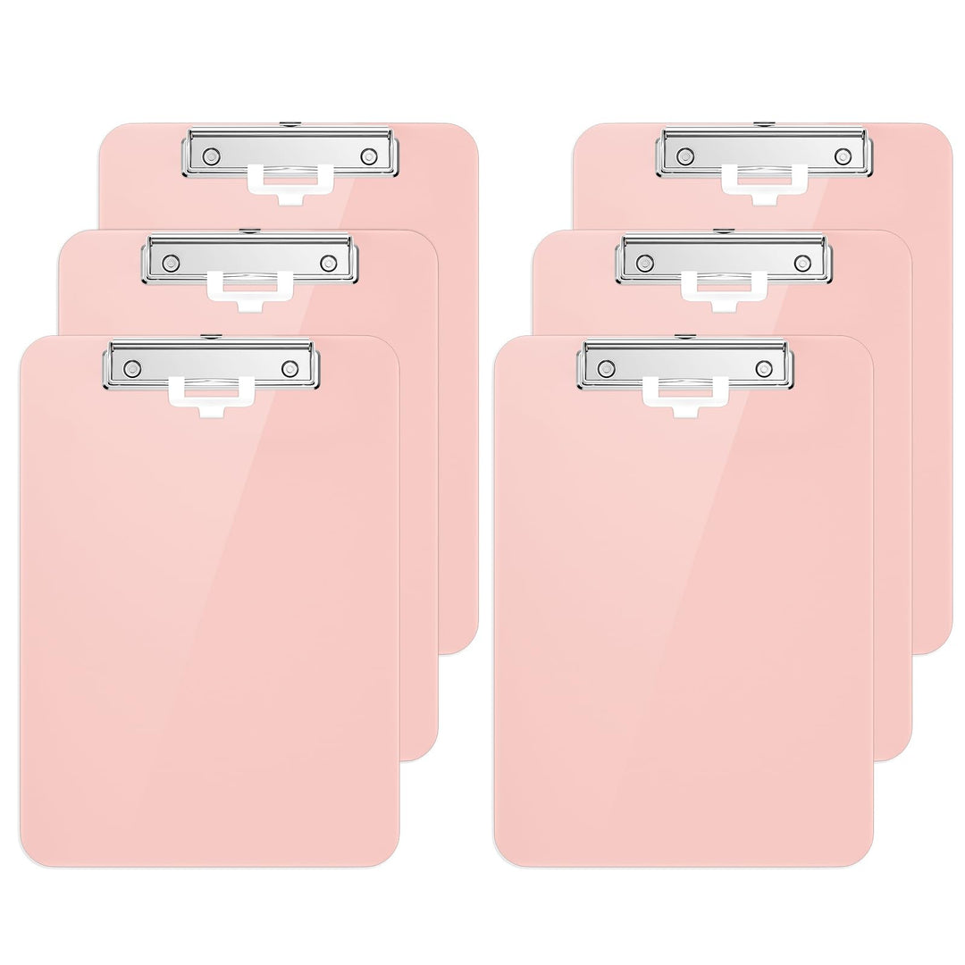 Kunststoff-Klemmbrett 6er-Set, Standard A4 Letter Size Klemmbretter für Studenten, Büro und Frauen,