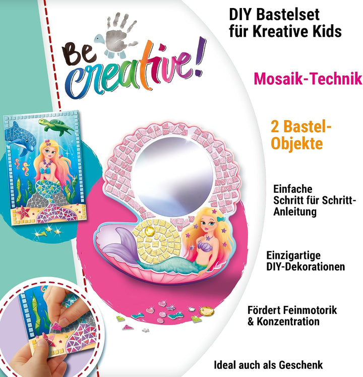Ravensburger 18348 BeCreative Mosaik Meerjungfrau, DIY für Kinder ab 7 Jahren Neue Version, Neue Ver