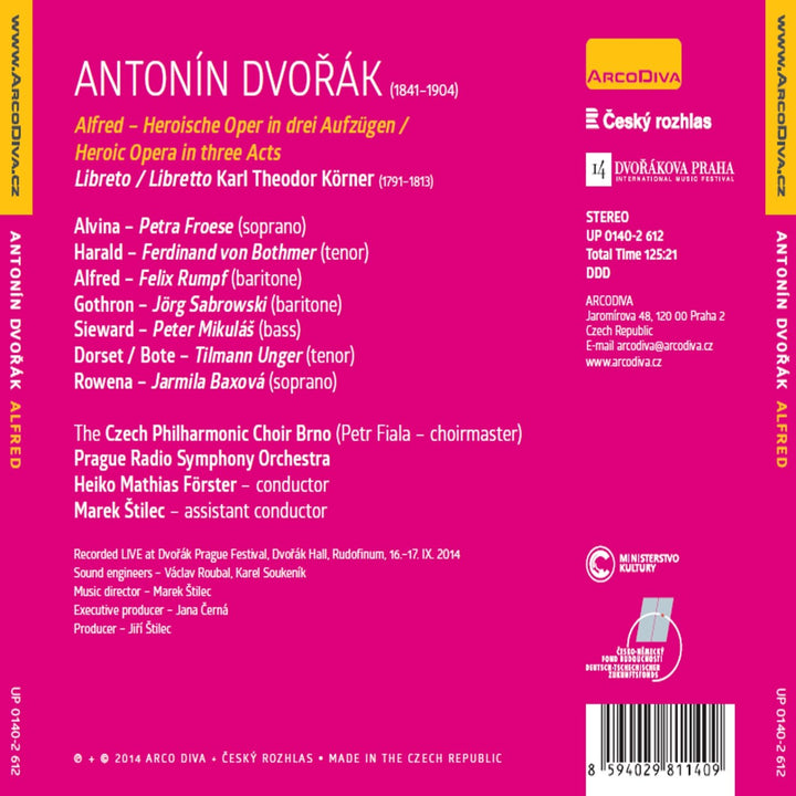 Dvorak: Alfred - Heroische Oper, Audio-CD