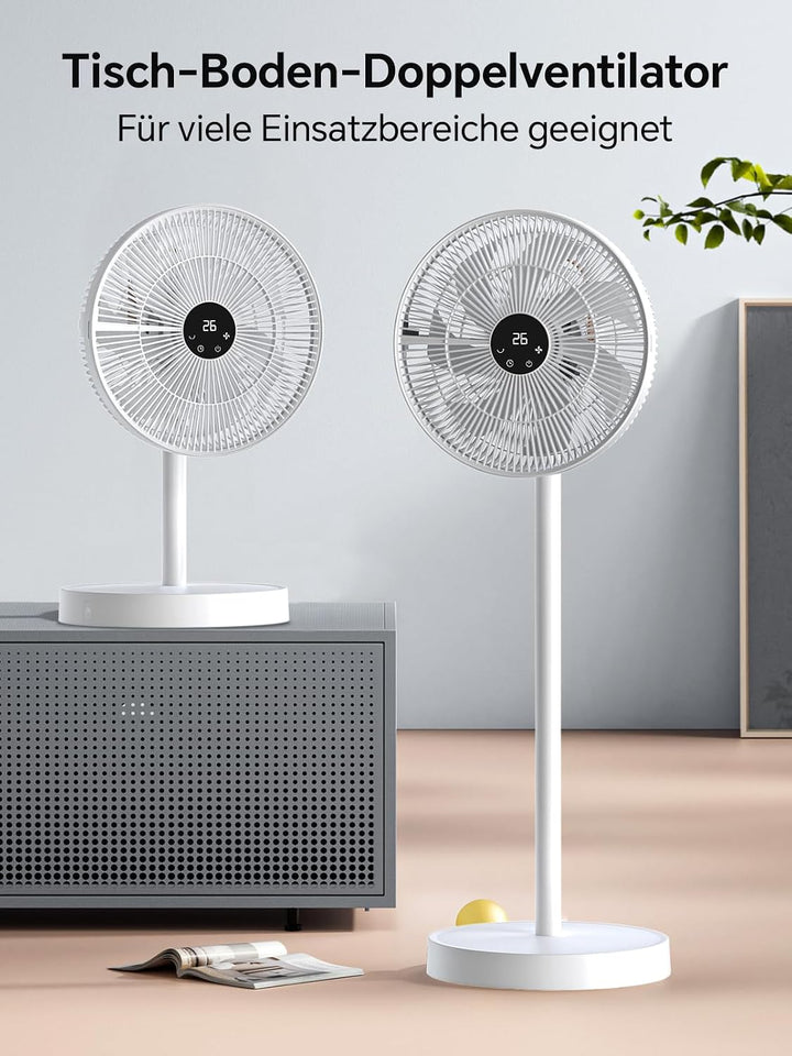 shinic 35 cm Standventilator mit Fernbedienung, weiss