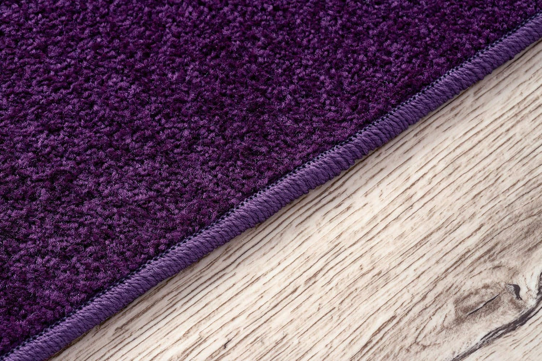 Einfarbiger Teppich Eton für Zimmer, Wohnzimmer, Schlafzimmer, Teppichboden Auslegware, violett lila