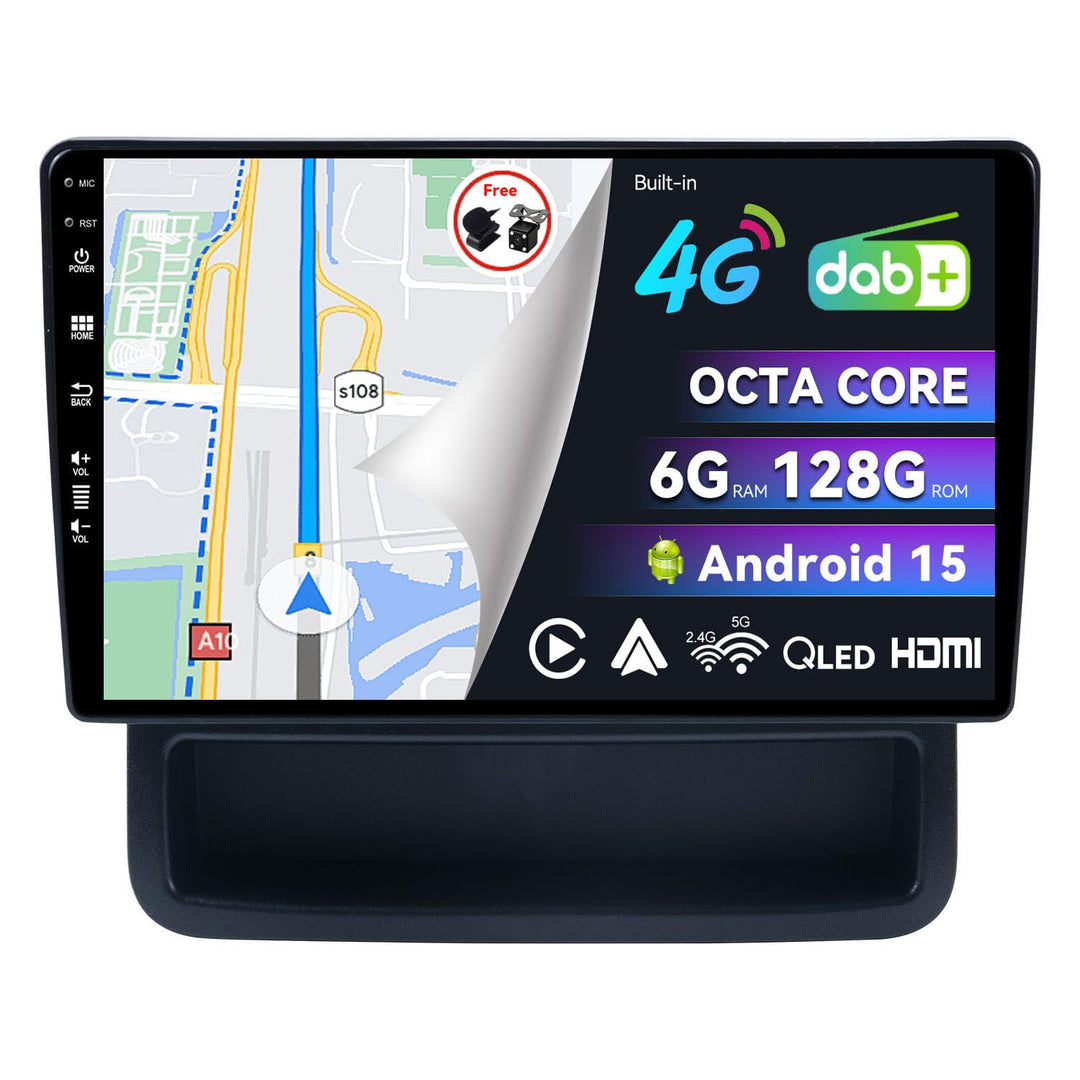 Eingebaut 4G LTE DAB | Android 15 QLED Autoradio für Renault Trafic 2 / Opel Vivaro/Nissan Primastar
