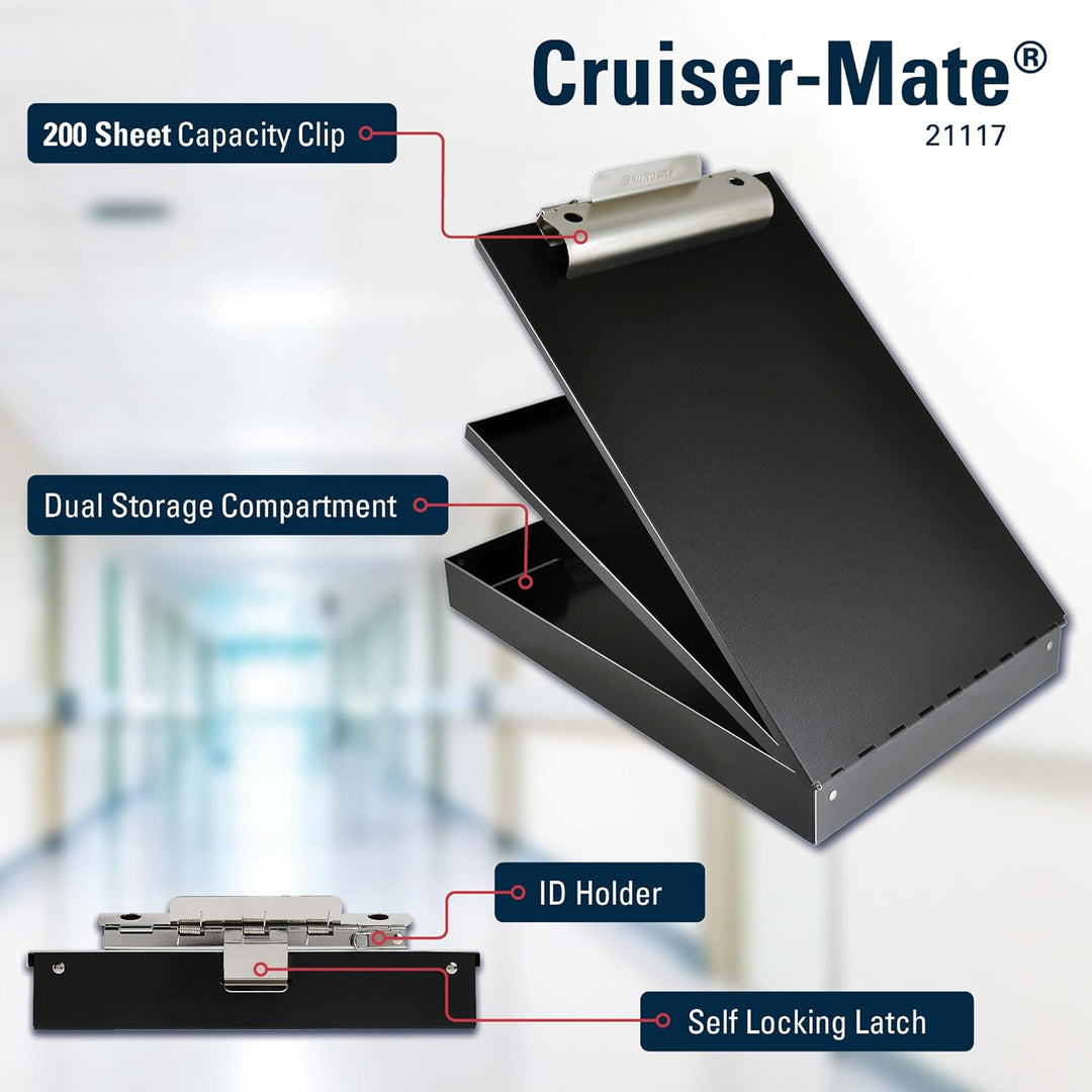 Saunders Formularhalter „CruiserMate“ (Aluminium), schwarz Schwarz Letter, Schwarz Letter