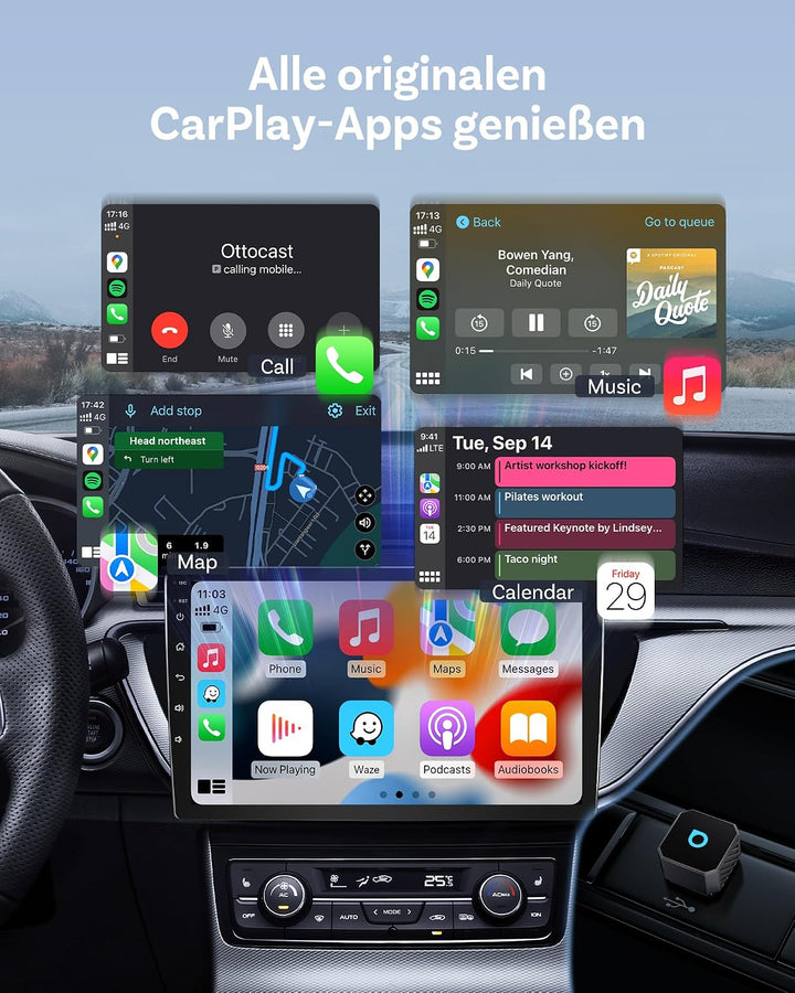 Ottocast Mini Pot, 2026 Upgrade Wireless CarPlay &amp; Android Auto Adapter