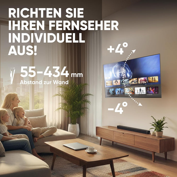 ONKRON TV Wandhalterung schwenkbar für 40-75 Zoll Fernseher bis zu 70 kg, TV Halterung ausziehbar ne