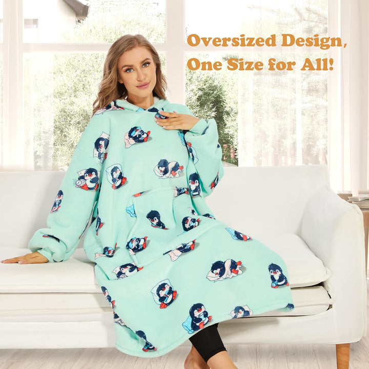 THREE POODLE Decken Hoodie, Oversize Hoodie Decken Pullover Kuschelpullover für Damen Herren Kinder,