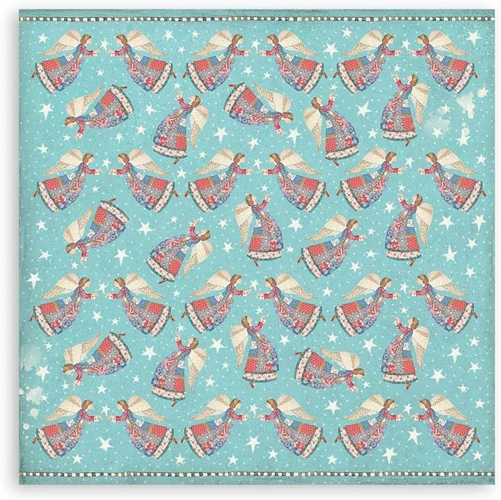 Stamperia SBBXS05 Extra Kleiner Block 10 Blätt-15.24x15.24 (6"x6") Double Face Christmas Patchwork,