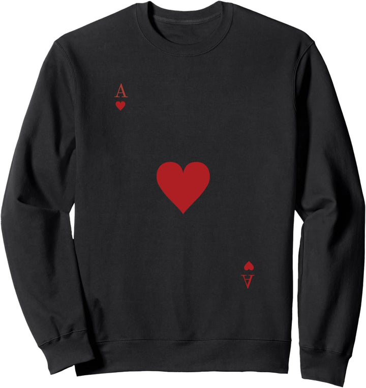 Ace of Hearts - Spielkarten Einfaches Halloween-Kostüm Sweatshirt