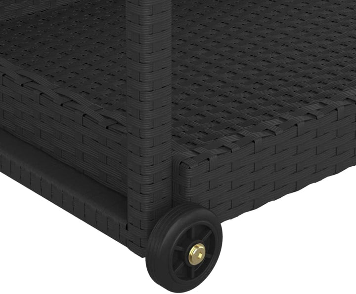 INLIFE Barwagen Schwarz 100x45x83 cm Poly Rattan