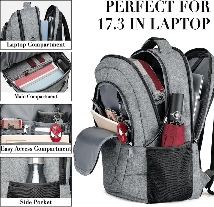 BIKROD Rucksack Herren und Damen, Schulrucksack Jungen Mädchen Teenager, Wasserdicht Rucksack | 17.3