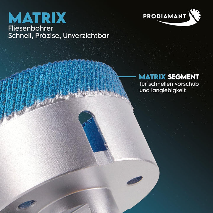 PRODIAMANT Matrix Fliesenbohrer ø 100mm PD-MATRIX Diamantbohrkrone für Fliesen Keramik Feinsteinzeug