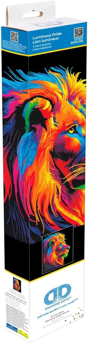 DIAMOND DOTZ 2595354 Neon Löwe, Original 5D Diamond Painting