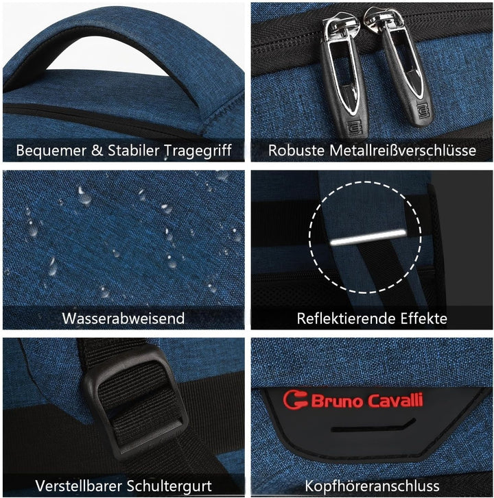marcello Laptop Rucksäcke mit USB-Ladeanschluss Herren Damen für Arbeit Schule Uni Schulrucksack für