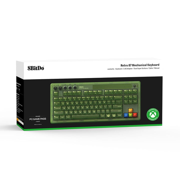 8Bitdo Retro 87 Mechanical Keyboard with RGB Backlight, Bluetooth/2.4G/USB-C Hot Swappable Wireless