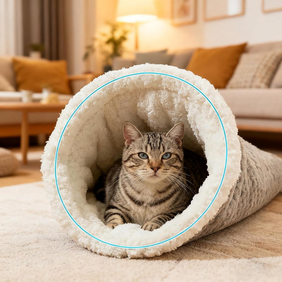 Katzenschlafsack, Plüsch Katzen-Schlafsack, Selbstwärmender katzenbett für Haustiere, Haustier-Bettm
